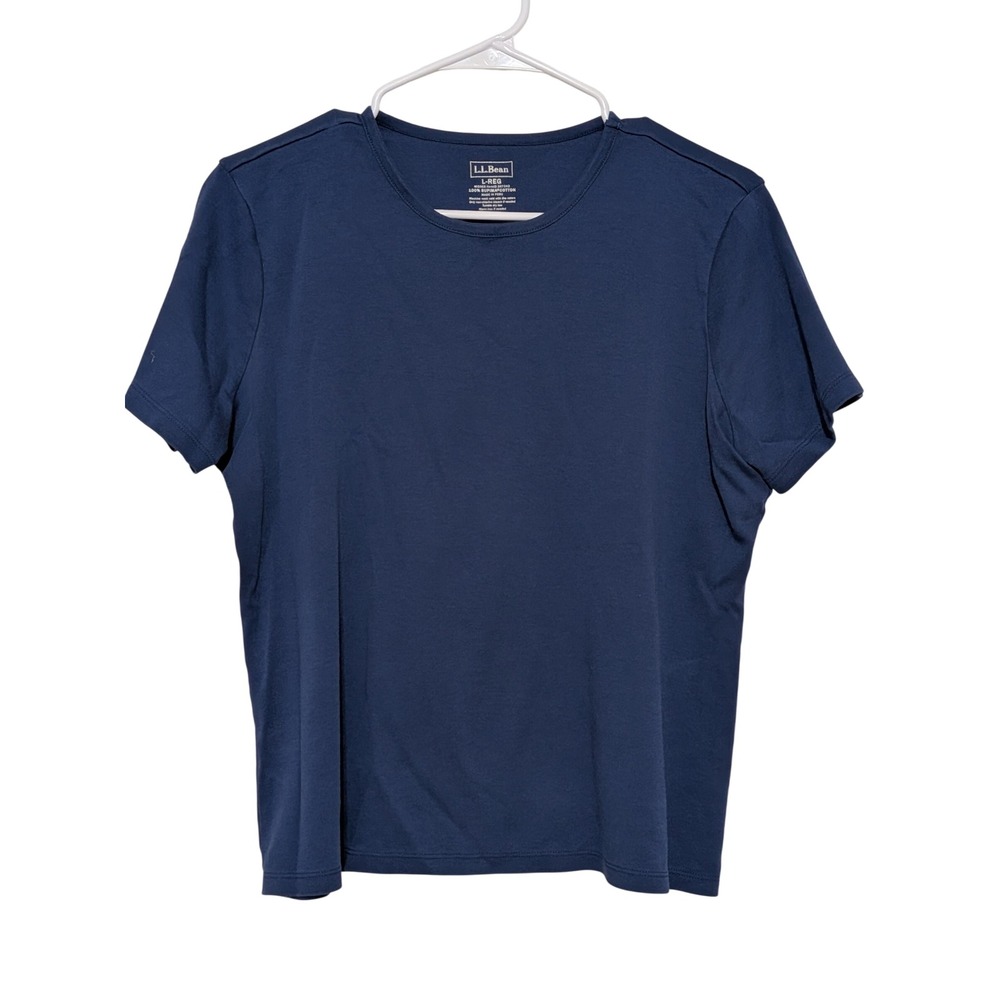 L.L. Bean Supima Cotton Tee Bundle Women's L Navy VG+Pink (Minor Underarm Flaw)